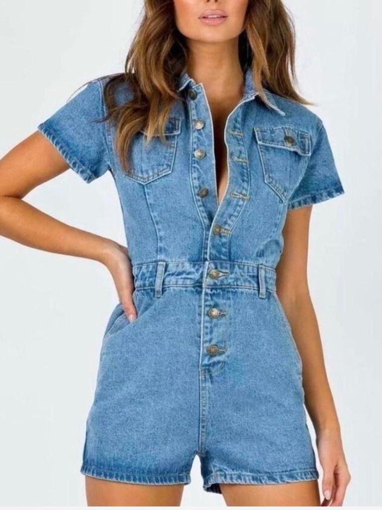 Lioness Denim Shorts Romper